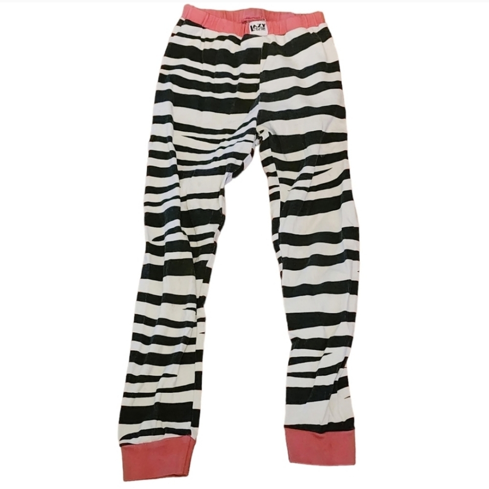 🦓 Lazy One Zebra PJ Pants · Size 6 (Girls)